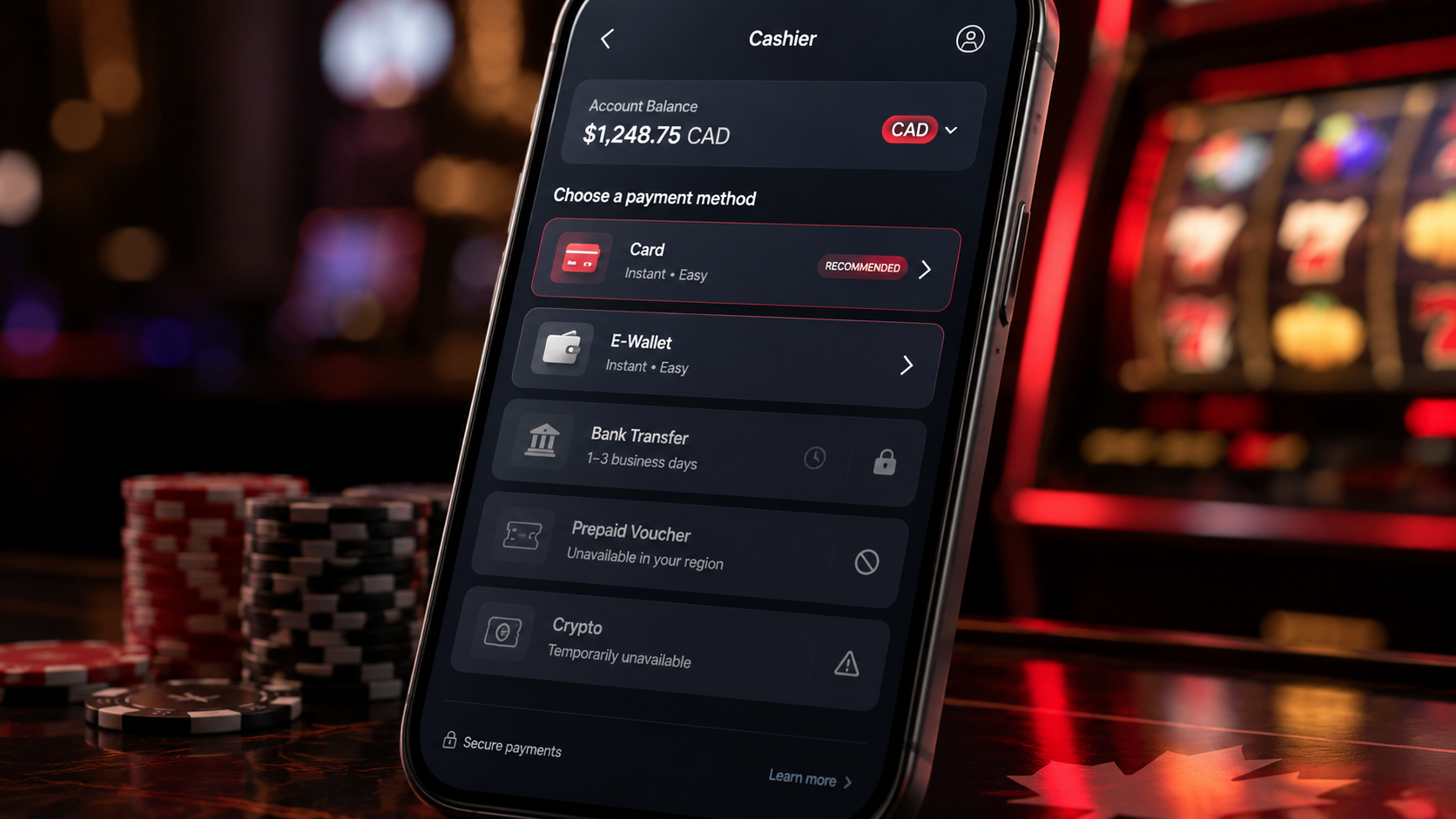 Your Casino Cashier Shows Five Payment Options. Only Two Work the Way You Expect.